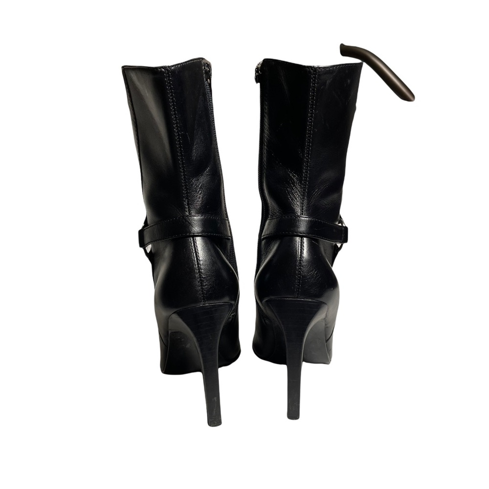 Steve Madden black leather stiletto heeled zip up boots size 7.5 - Picture 4 of 11